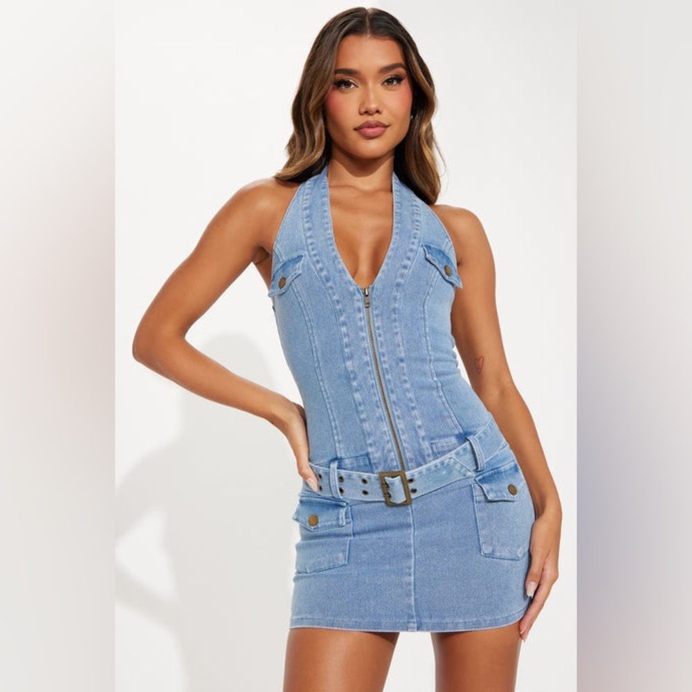 EDGE Denim halter dress size S